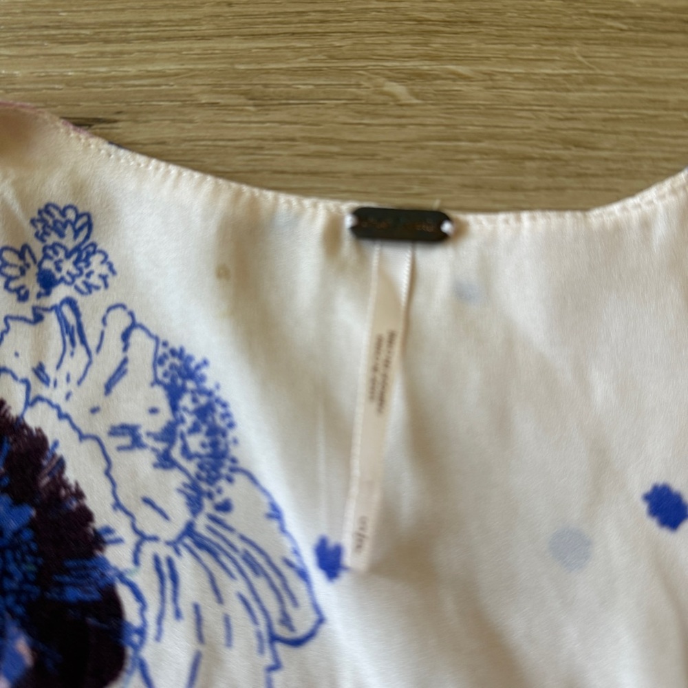 Free People Purple Haze Floral Tiered Tunic Top Size Small - Picture 9 of 11